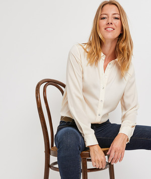 Chemise satinée femme ECRU