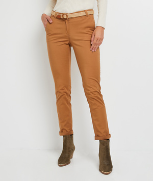 Pantalon chino femme CAMEL