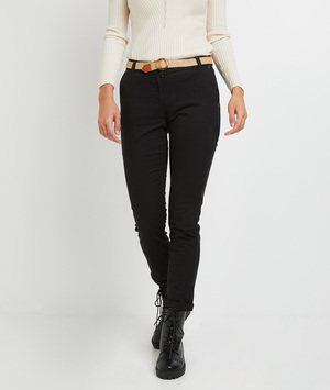 Pantalon chino femme NOIR