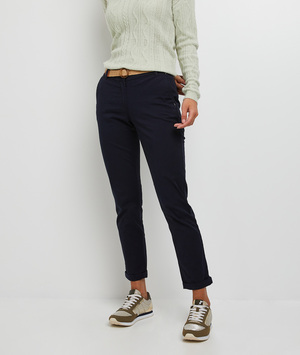Pantalon chino femme MARINE