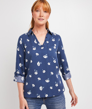 Blouse fluide imprimée femme MARINE