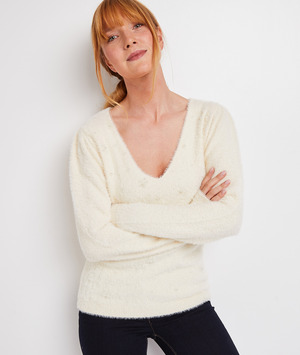 Pull moelleux écru femme ECRU