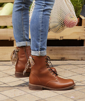 Bottines en cuir camel CAMEL