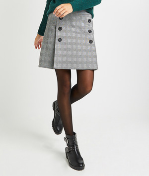 Jupe à carreaux femme GRIS