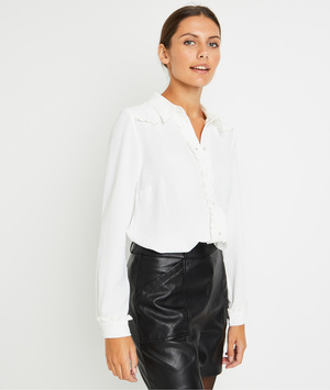 Chemise écrue à volants femme ECRU