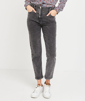Jean INTRO droit raccourci femme BLACK WASHED