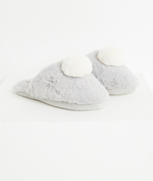 Chausson pompon femme GREY