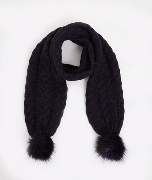 Echarpe torsades bleu femme MARINE