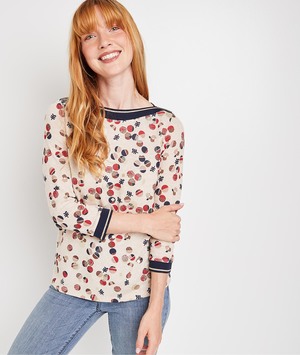 Tshirt imprimé bulles femme BEIGE
