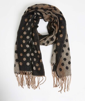 Echarpe à pois femme NOIR