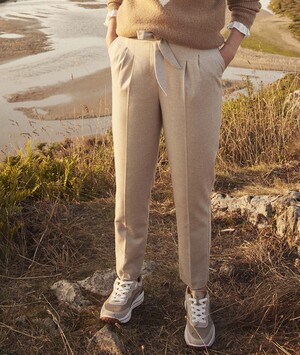 Pantalon raccourci femme BEIGE