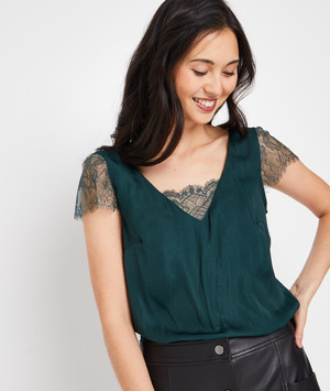 Débardeur fluide satin femme VERT