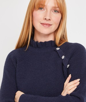 Pull col victorien femme MARINE