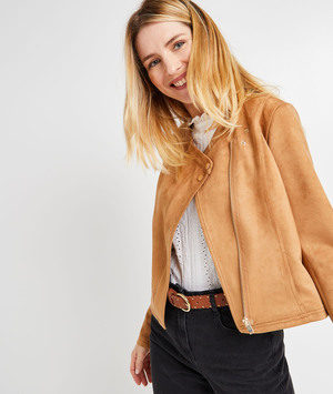Veste en suédine femme CAMEL