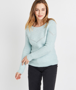 Pull ajouré femme VERT