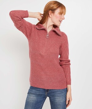 Pull col camionneur femme ROSE