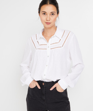 Chemise fluide plumetis femme BLANC CASSE