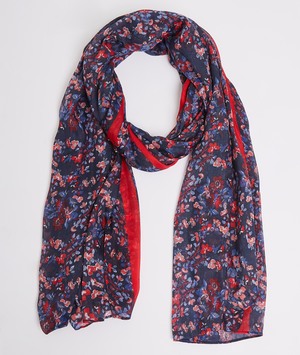 Foulard imprimé fleuri femme MARINE