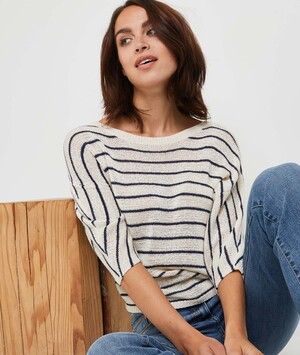 Pull marinière femme ECRU