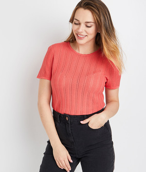 Pull manches courtes femme CORAIL