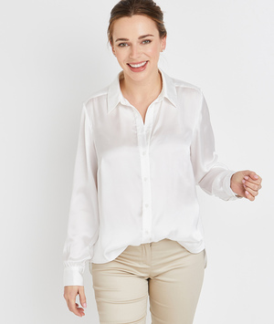 Chemisier en satin femme BLANC CASSE