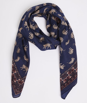Foulard imprimé tigre femme MARINE