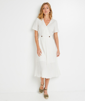 Robe longue cache coeur femme BLANC CASSE