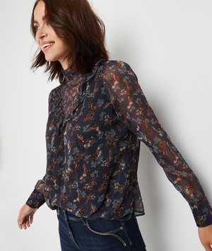 Blouse imprimée à volant femme MARINE
