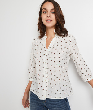 Chemise en voile de coton femme BLANC CASSE