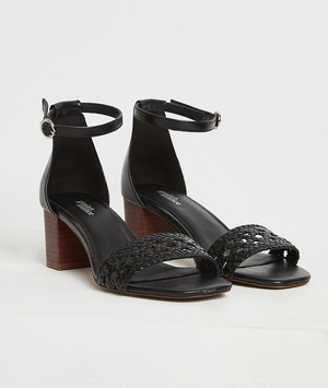 Sandales tressée femme NOIR