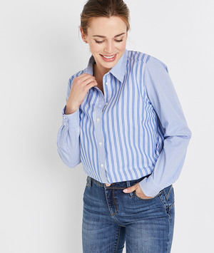 Chemise oversize à rayures femme BLEU