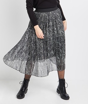 Jupe plissée imprimé python femme NOIR