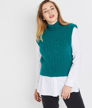 Pull sans manches femme VERT