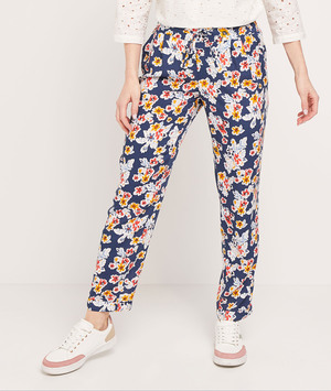 Pantalon fluide imprimé femme BLEU