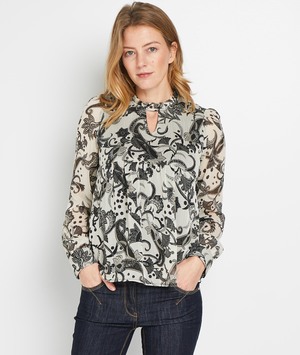 Blouse imprimé cachemire femme BLANC CASSE