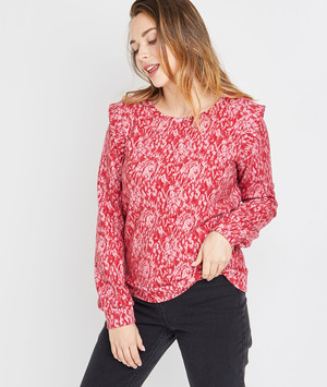 Sweat rose à épaulettes femme ROSE