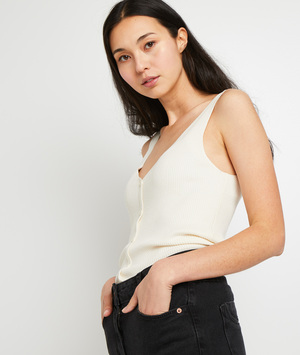 Débardeur col V femme ECRU