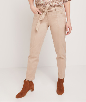 Pantalon taille haute femme BEIGE