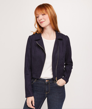 Veste en suedine femme MARINE