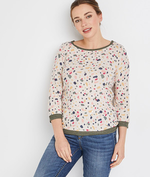 T-shirt à imprimé multicolore femme BLANC