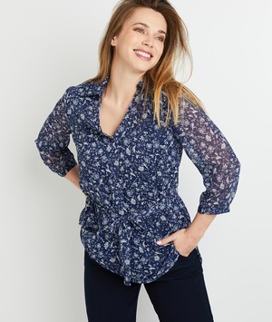Tunique à imprimé fleuri femme BLEU