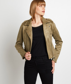 Veste en suédine femme KAKI