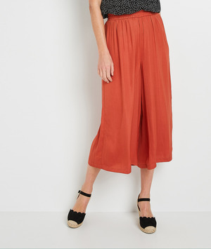 Pantalon large raccourci femme TERRACOTTA