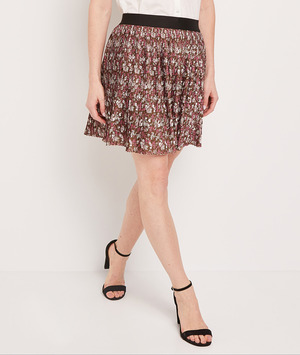 Jupe plissée en maille femme KAKI