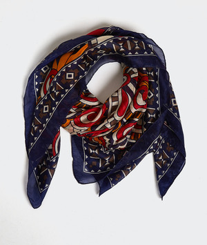 Foulard carré imprimé femme MARINE
