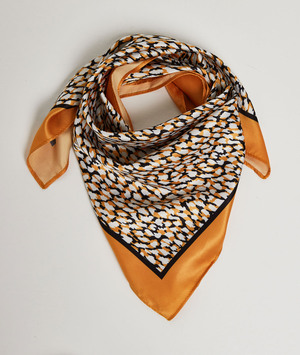 Petit foulard carré satin femme JAUNE