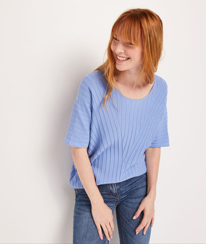 Pull manches courtes femme BLEU