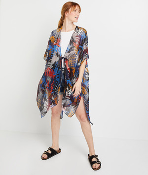Paréo imprimé tropical femme KAKI