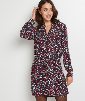 Robe chemisier à imprimé femme MARINE