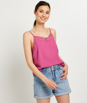 Top uni en dentelle femme ORCHIDEE
